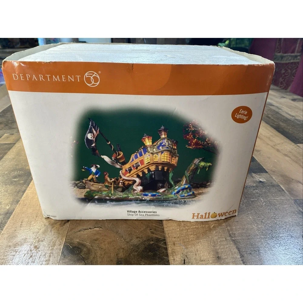 Dept 56 Pirate Ship of Sea Phantoms Halloween Village-Spooky Lights Vintage